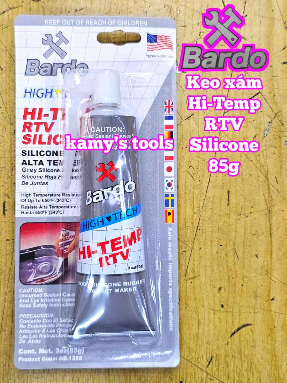 Keo dán ron tạo ron chịu nhiệt Xám Bardo Hi-Temp RTV Silicone 85g