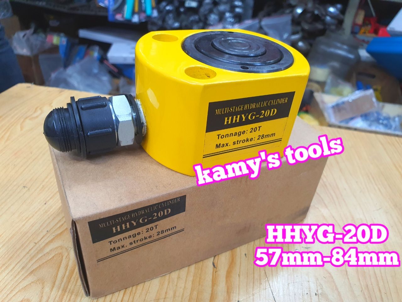 Kích thủy lực lùn 20 tấn HHYG-20D TLP hành trình 66mm chiều cao 57mm-84mm