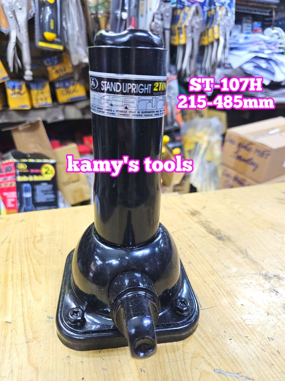 ST-107H Bộ kích quay tay 3 khúc con đội nâng gầm xe ô tô Toyota Innova, Fortuner, SUV, bán tải Stand Upright 215-485mm