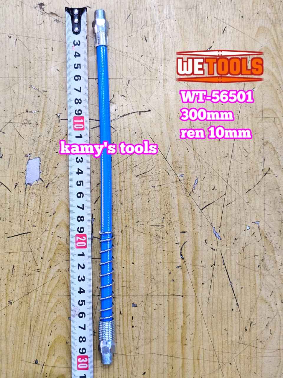 Dây bơm mỡ bò có lò xo chịu áp lực cao dài 300mm 10000psi Wetools WT-56501