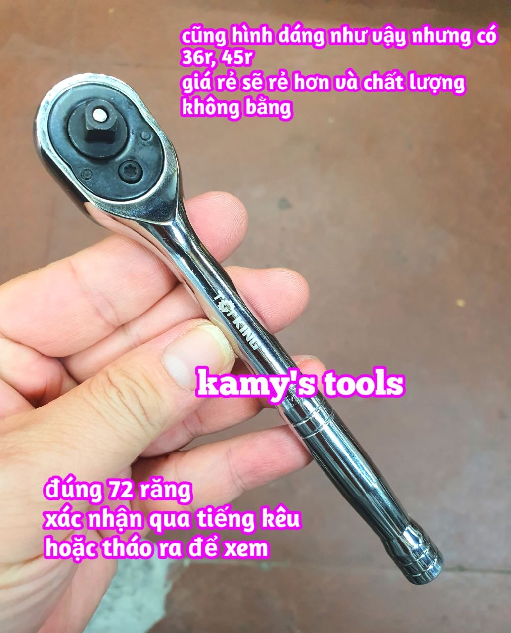Cần tuýp tự động đảo chiều 1/4 inch 3/8 inch 1/2 inch 72 răng cao cấp TGT KING Wetools