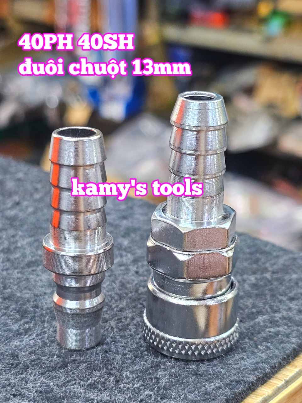 Bộ nối nhanh hơi khí nén đuôi chuột dây 13mm 40SH 40PH Wetools WT-40SH WT-40PH