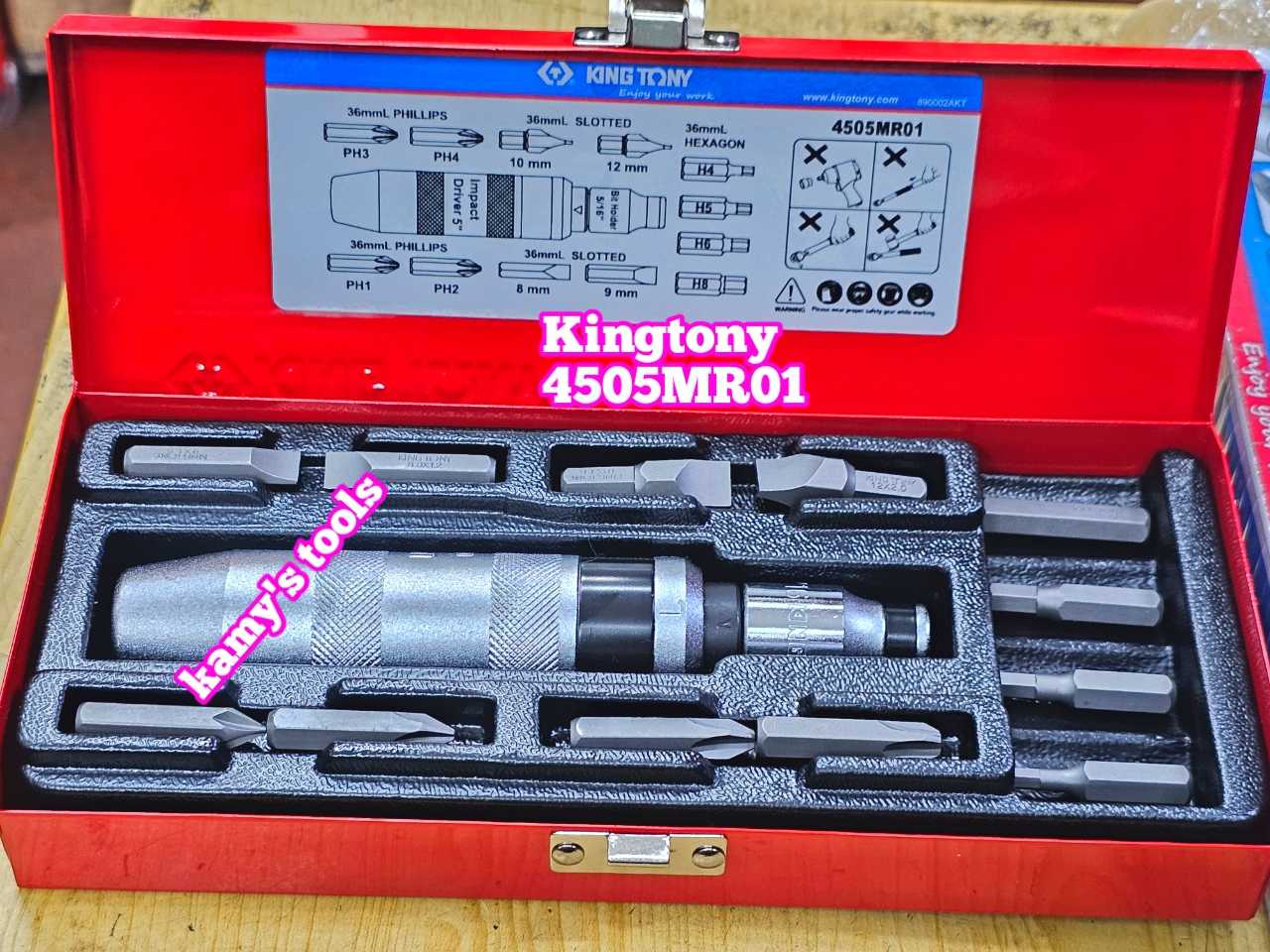 Bộ tua vít đóng tự động Kingtony 14 chi tiết 4505mr01, tô vít đóng