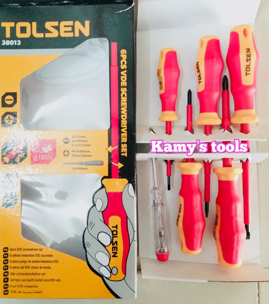Bộ tua vít cách điện Tolsen 6 cây 38013