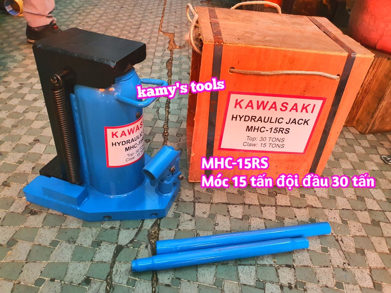 Đội móc 15 tấn đội đầu 30 tấn kích móc MHC-15RS Kawasaki kích chân 15 tấn