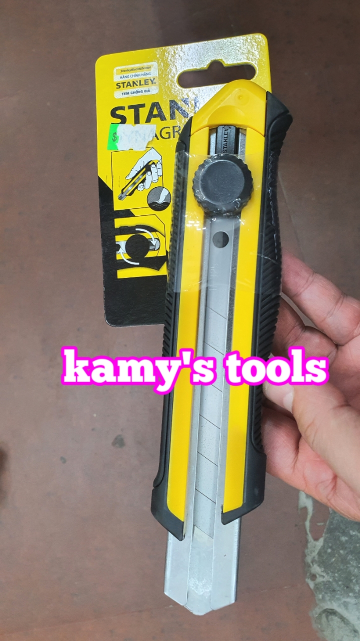 Dao rọc cáp cán nhựa cao su 7 inch 180mm rộng 25mm Stanley model STHT10425-8 và lưỡi dao rọc giấy stanley 25mm 0-11-325