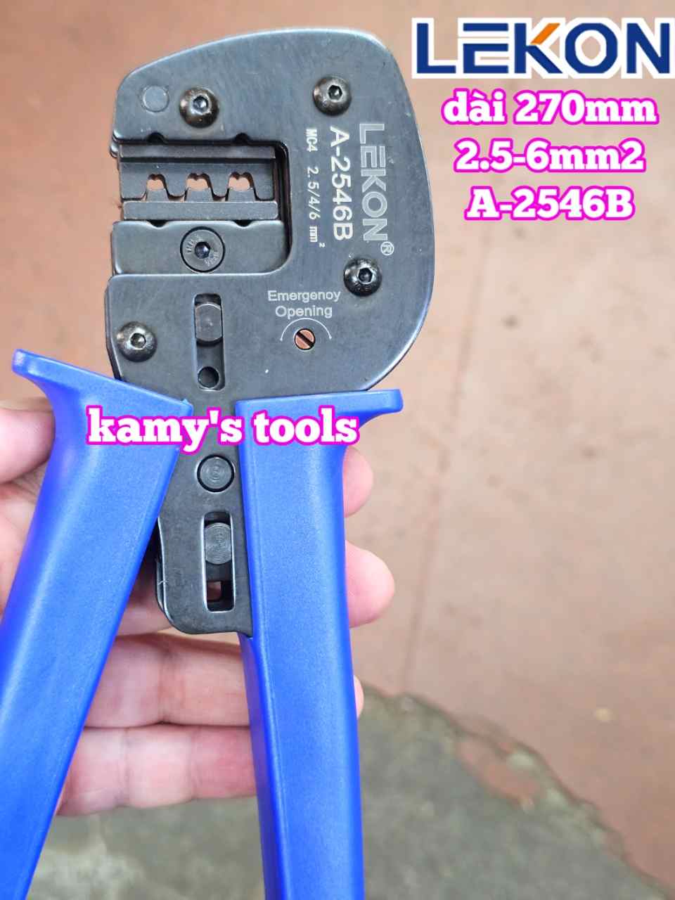 Kìm bấm cos MC3 MC4 năng lượng mặt trời Lekon A-2546B dài 270mm 2.5-6mm2 cao cấp