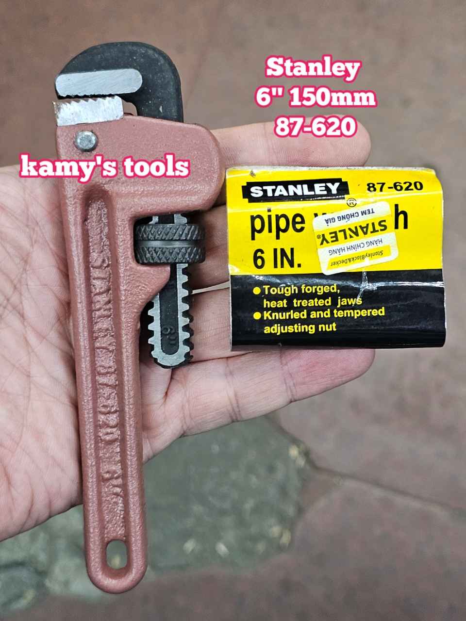 Mỏ lết răng 6 inch 150mm Stanley 87-620 ngàm mở 22mm