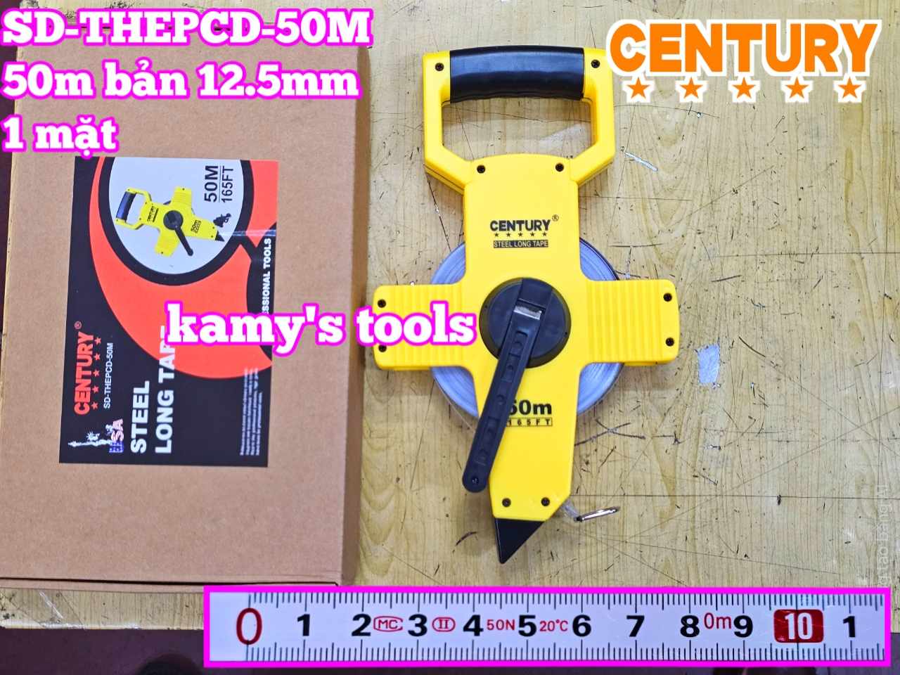 Thước cuộn thép thước kéo có tay cầm 50M Century SD-THEPCD-50M