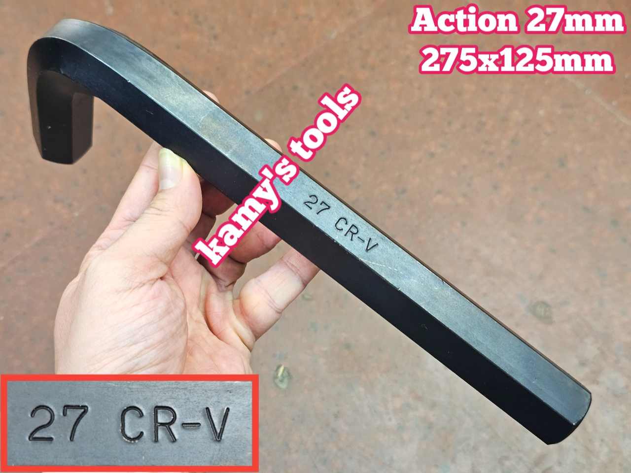 Lục giác đầu bằng thép đen Action 27mm dài 275mm ACHW-2827 KHÔNG LOGO