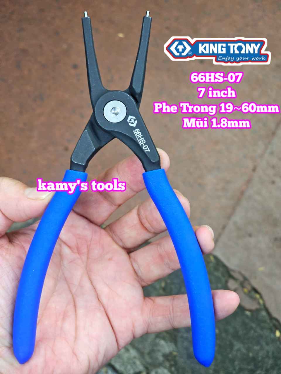Kìm mở phe thẳng trong ngoài 7 inch Kingtony 66HS-07 66SS-07 mở phe 19-60mm