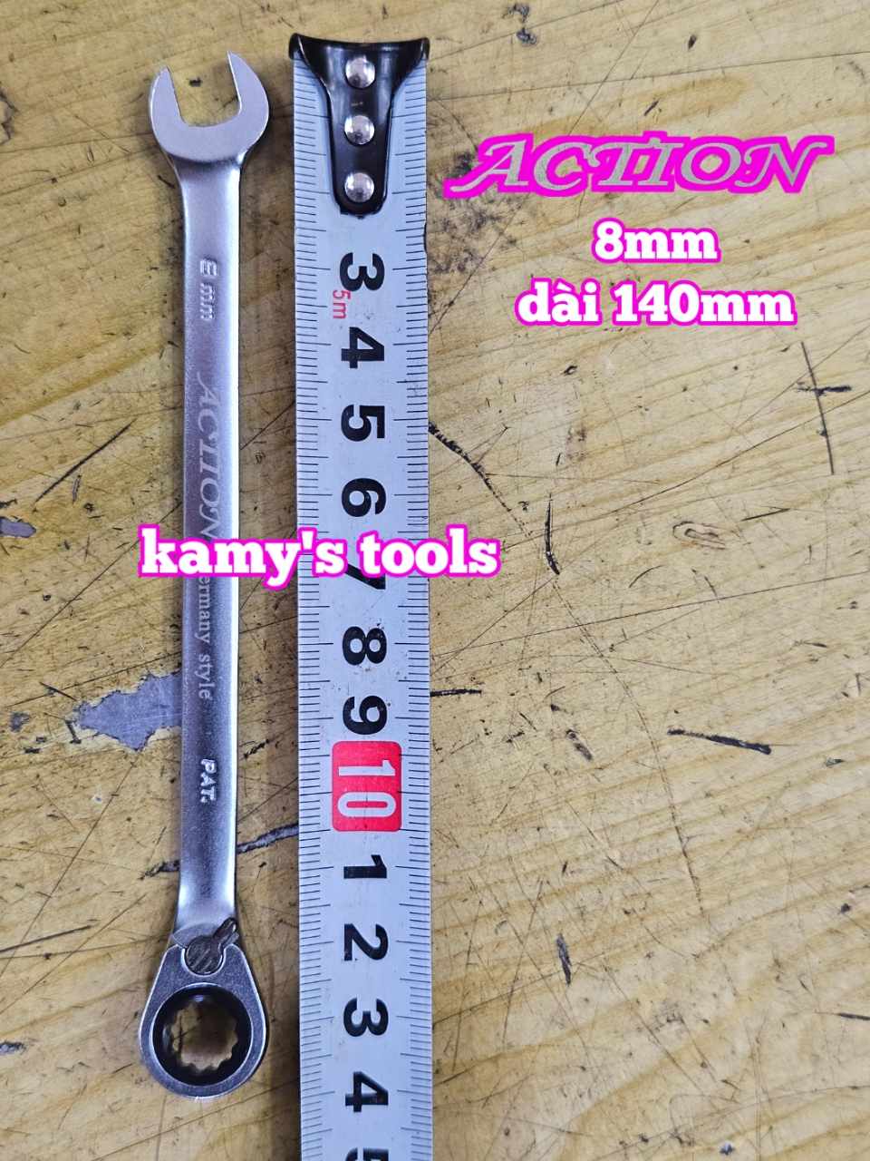 Cờ lê vòng miệng tự động Action có lẫy đảo chiều 8mm 10mm 12mm 13mm 14mm 17mm 19mm