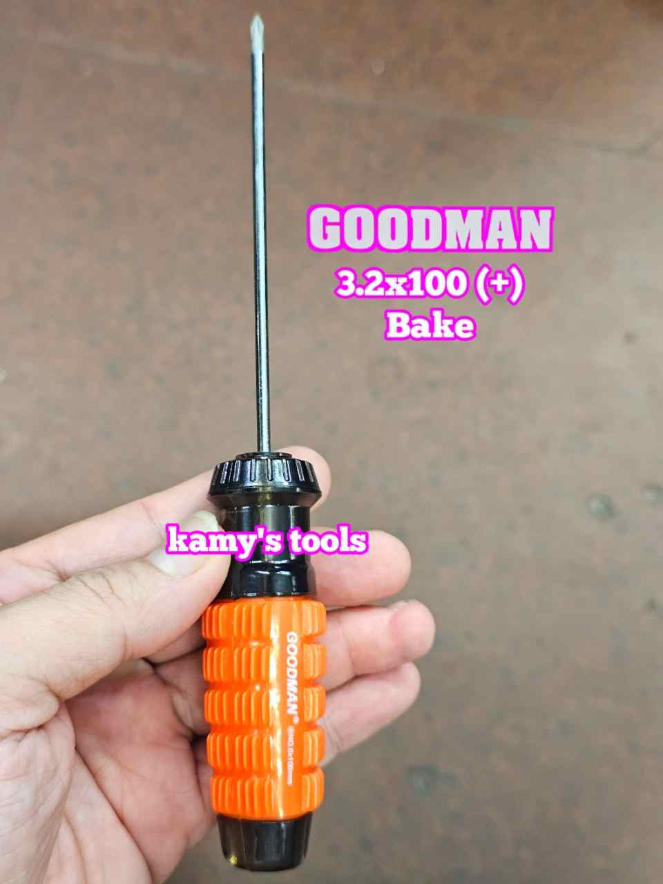 Tua vít cán gai Goodman 3.2mm dài 100mm bake dẹp 3.2x100mm 91304PH 91304STM