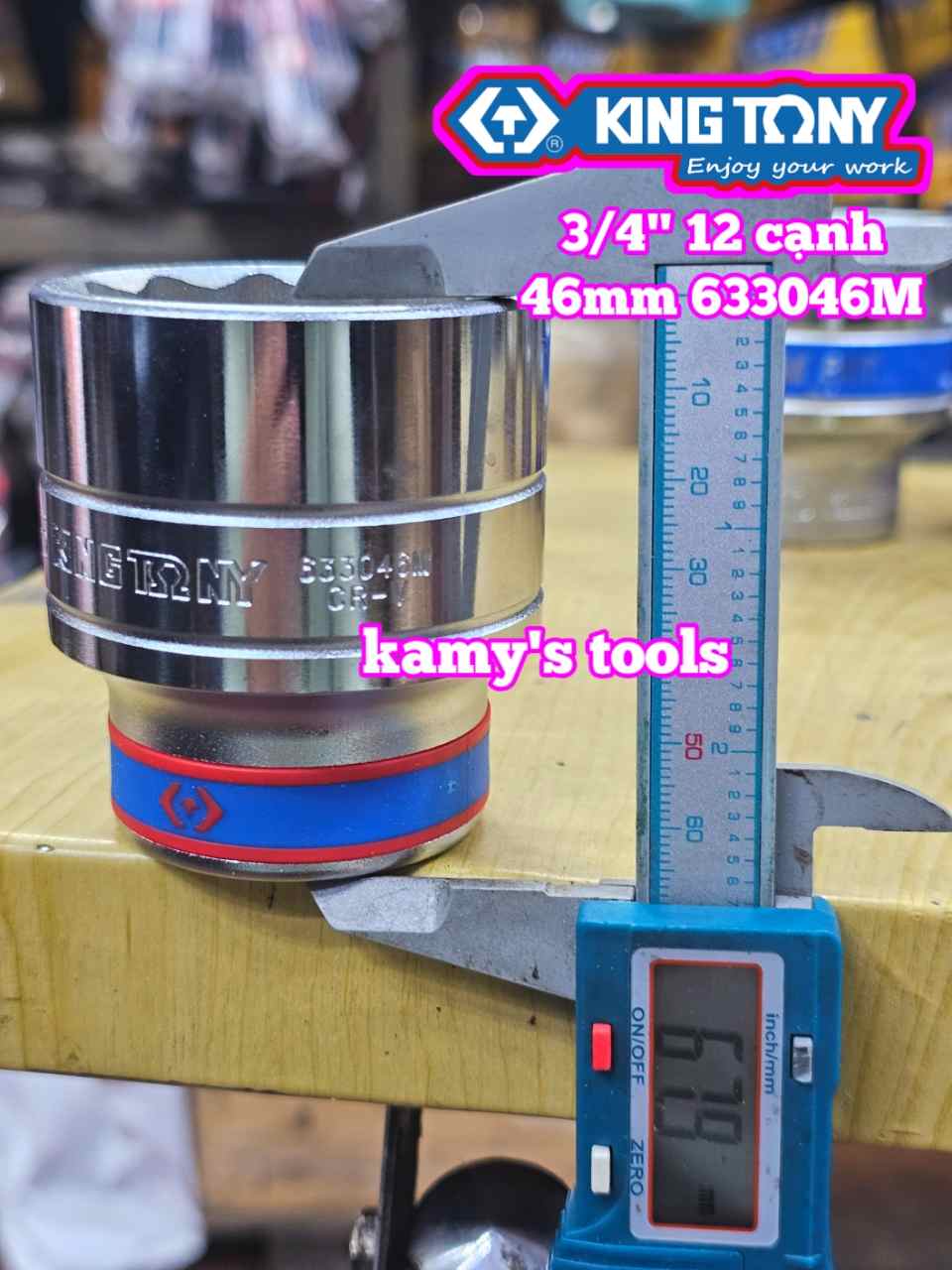 Tuýp 3/4 inch 12 cạnh trắng Kingtony 46mm 50mm 60mm 65mm 70mm 633046M 633050M 633060M 633065M 633070M