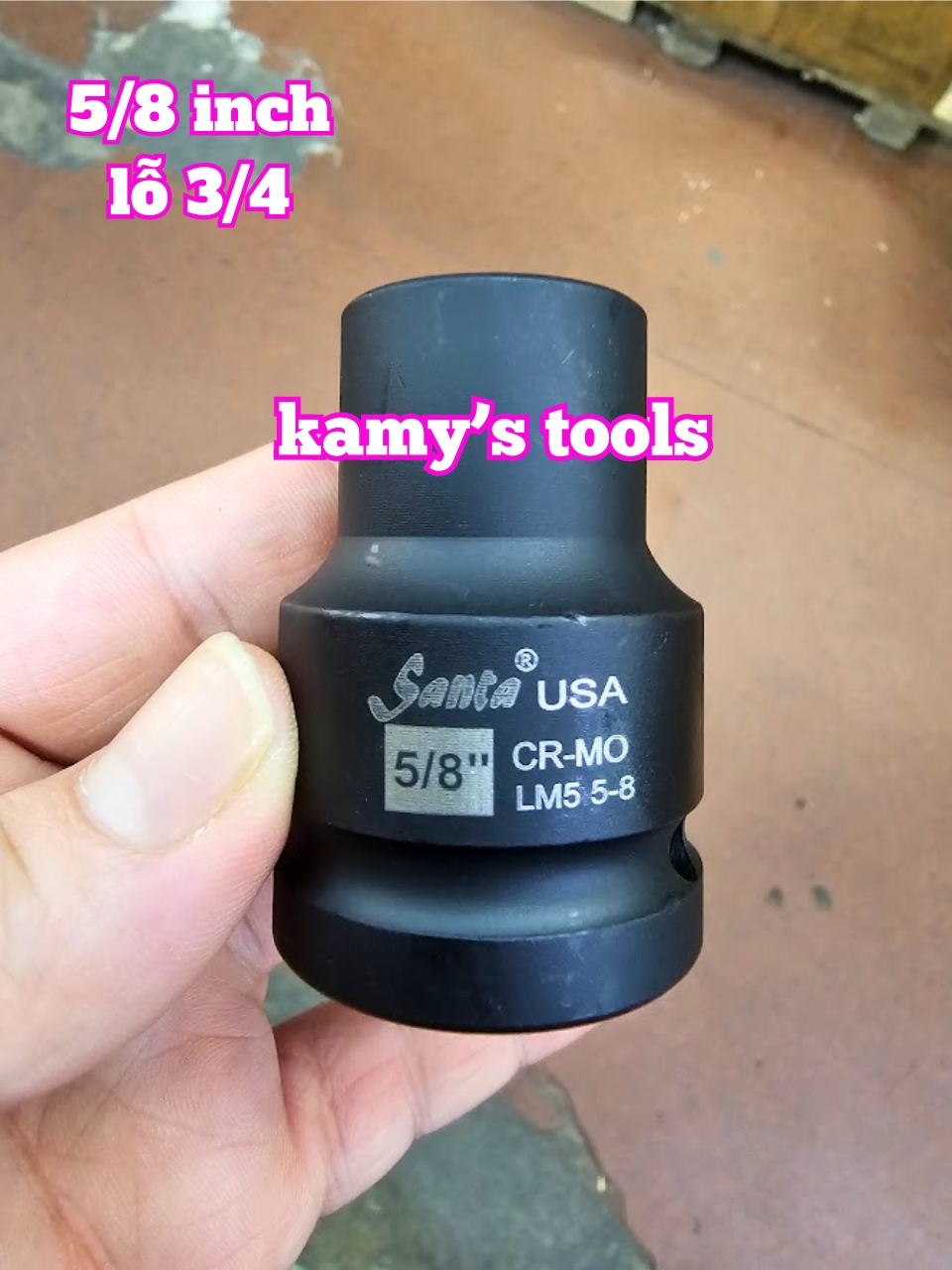 Tuýp 5/8 inch 15.8mm 16mm lỗ 3/4 inch đen ngắn dài 55mm Santa LM5 5-8