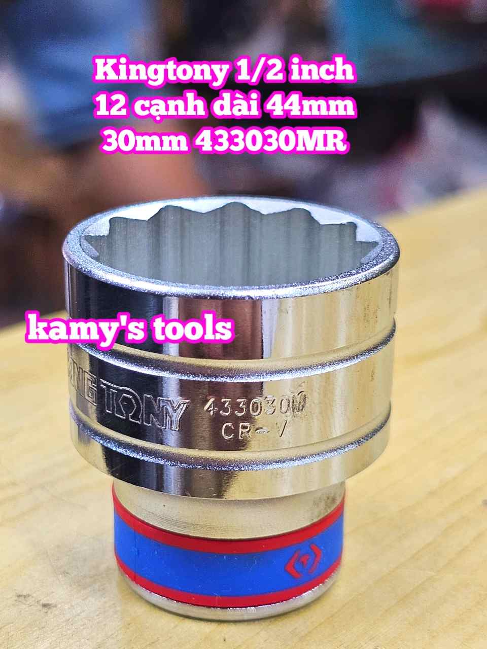 Đầu tuýp trắng ngắn 1/2 inch Kingtony 12 cạnh 29mm 30mm 32mm 433029MR 433030MR 433032MR