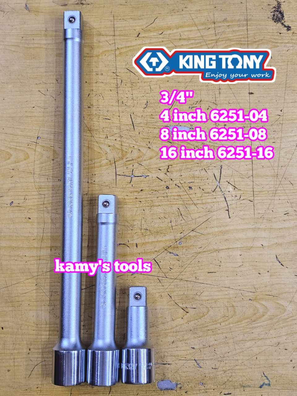 Cần nối khúc nối tuýp 3/4 inch Kingtony dài 4 inch 6 inch 10 inch 6251-04 6251-06 6251-10