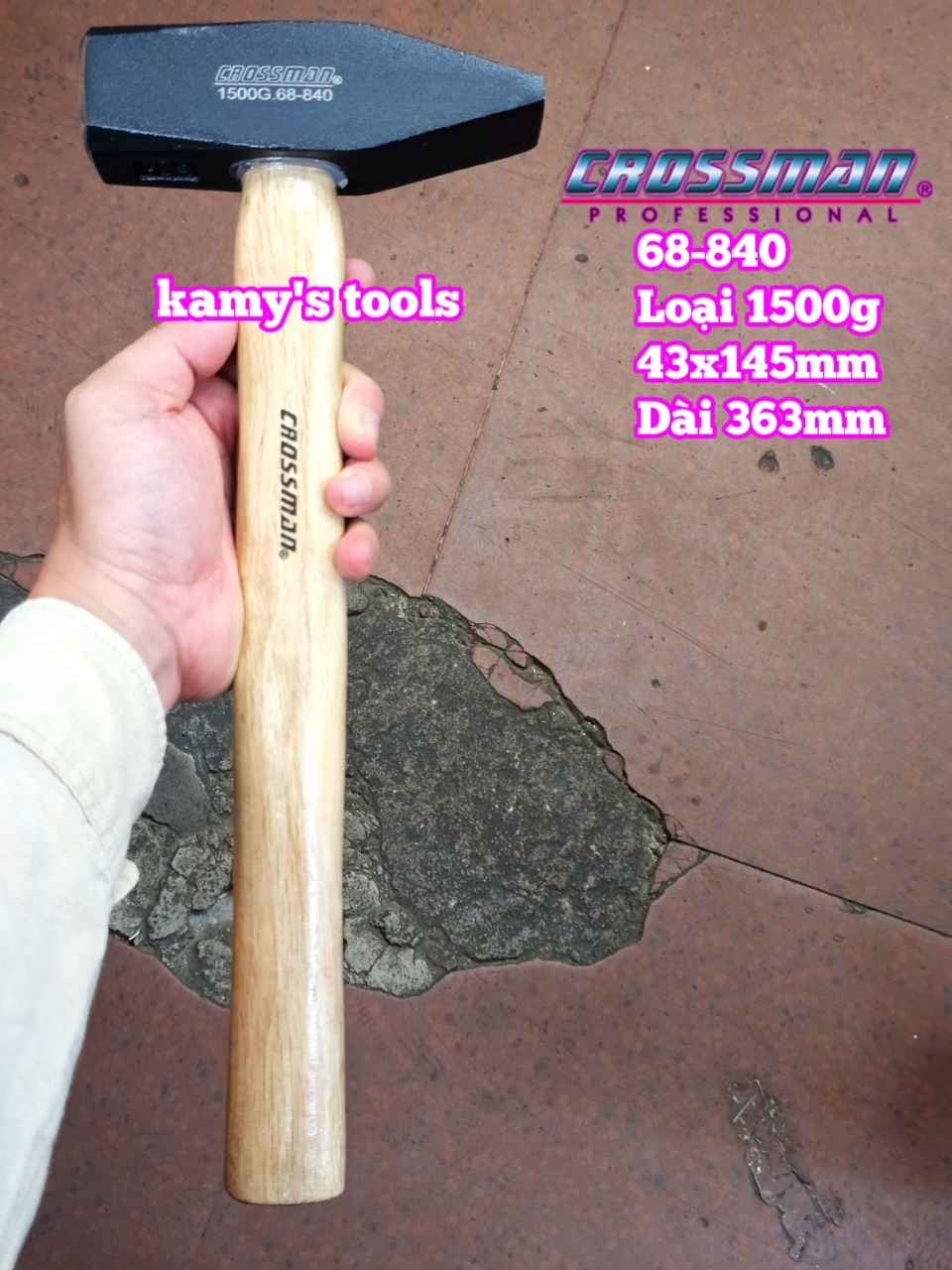 Búa đầu vuông dẹp cán gỗ Crossman 1500g model 68-840