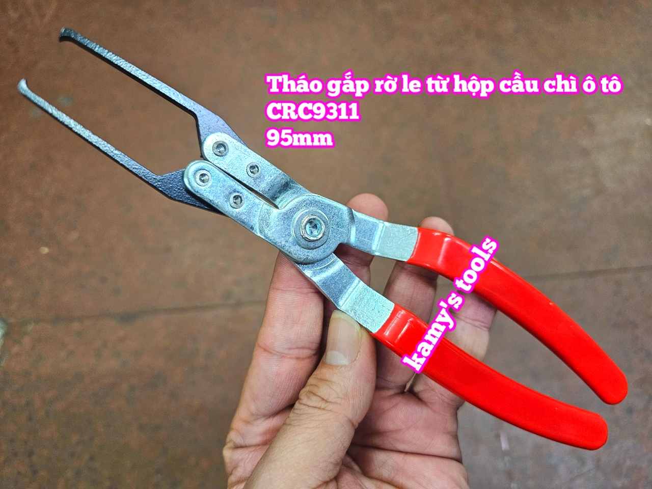Kìm tháo gắp rơ le điện từ hộp cầu chì xe hơi ô tô mở tối đa 95mm dài 220mm Wetools CRC9311