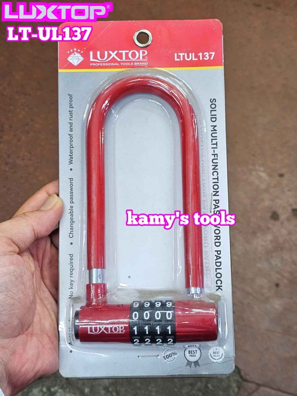 Ổ khóa số mật mã chữ U 4 chữ số Luxtop LT-UL137 càng dài 127mm