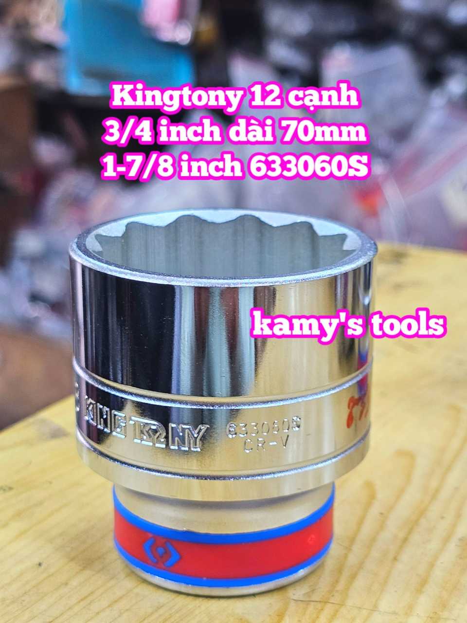 Đầu tuýp trắng 3/4 inch Kingtony 12 cạnh 1-7/8, 2-1/16, 2-1/8, 2-1/4, 2-5/16, 633060S 633066S 633068S 633072S 633074S