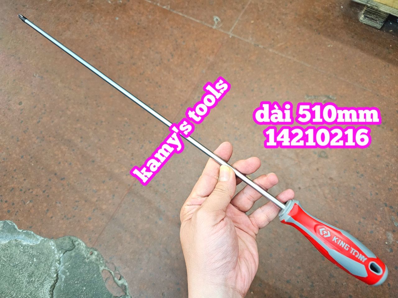 16 inch Tua vít bake dẹp Kingtony Ph2 6mm 14210216 14226516 dài 400mm luôn cán dài 510mm, tua vít 6mm.
