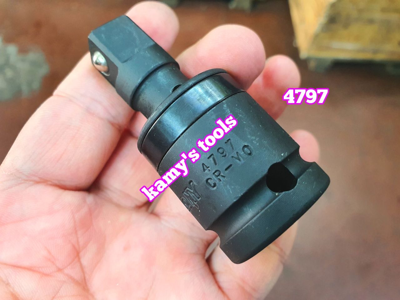 Đầu lắc léo đen có bi 1/2 inch Kingtony model 4797 dài 65mm