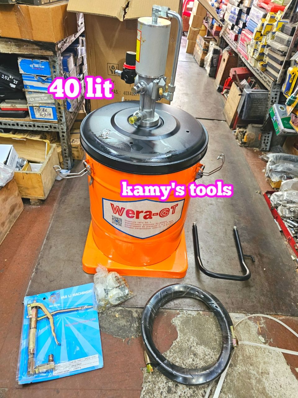 40 lít Máy bơm mỡ hơi khí nén WERA-GT