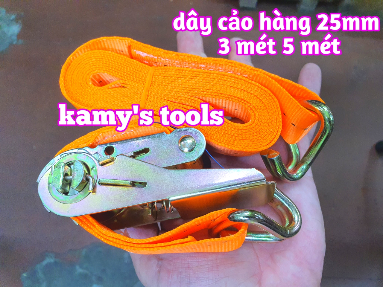 Dây cảo chằng hàng tăng đơ bản 25mm dài 3m (3 mét) và 5m (5 mét), dây cảo hàng, dây chằng hàng