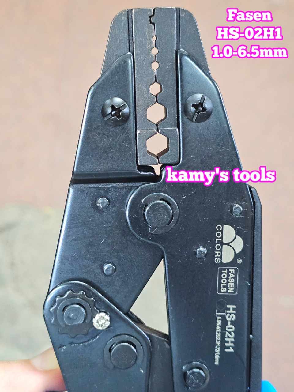 Kìm bấm cos lục giác đầu nối cáp đồng trục camera Fasen HS-02H1 đường kính 1.0-6.5mm dài 9 inch 235mm