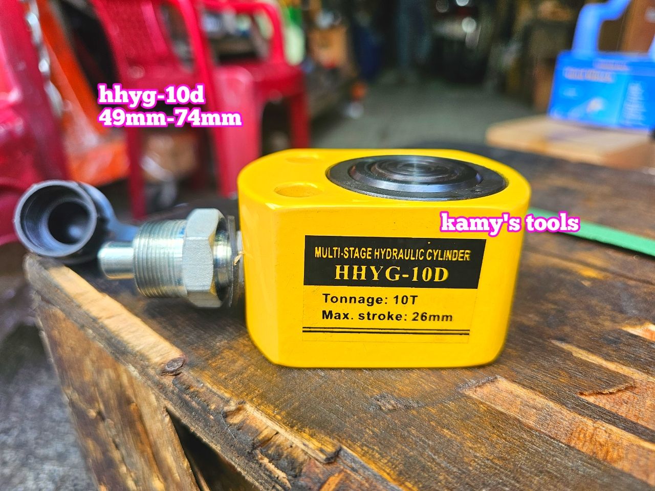 Kích thủy lực lùn 10 tấn HHYG-10D TLP hành trình 25mm chiều cao 49mm-74mm