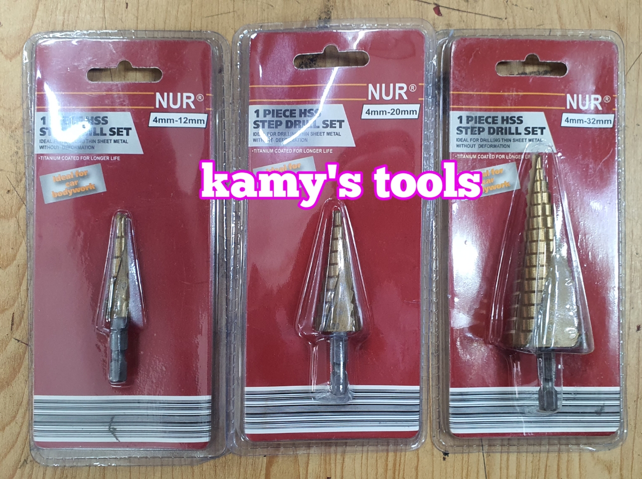 Mũi khoan tháp rãnh xoắn NUR 4-12, 4-20, 4-32mm chuyên khoan sắt , tôn, nhôm