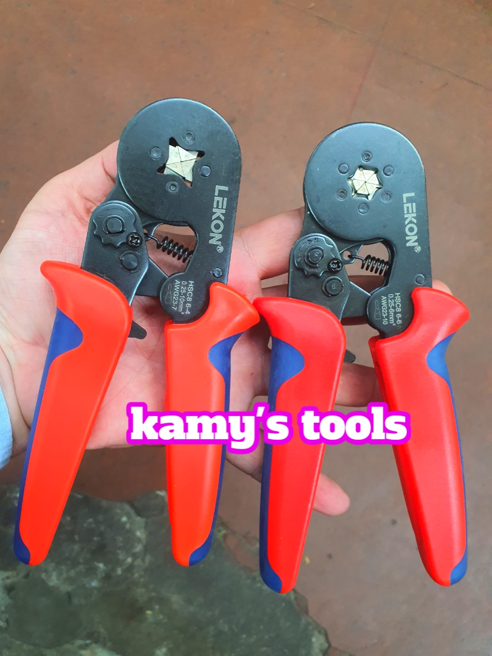 Kìm bấm cos pin tròn rỗng Lekon HSC8 6-4 và HSC8 6-6A