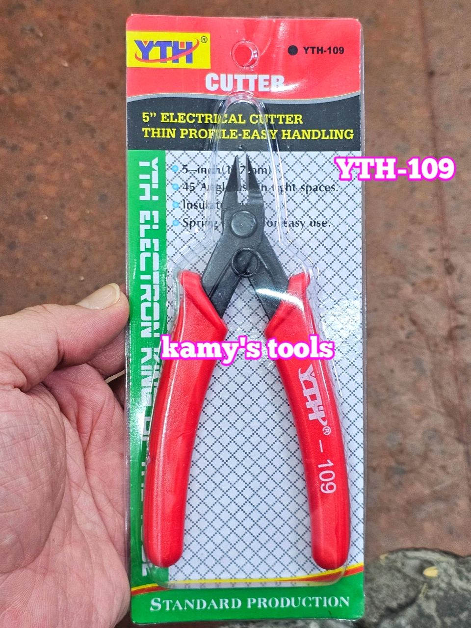 Kìm cắt chân linh kiện điện tử YTH-109 dài 5 inch cắt góc nghiêng 45 độ