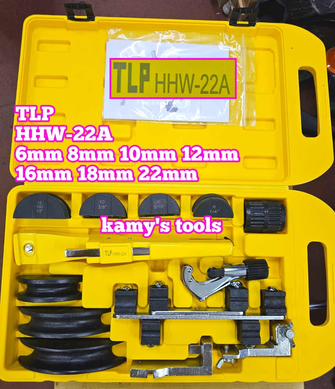 Bộ uốn ống đồng 2 chiều bằng tay TLP HHW-22A 6mm 8mm 10mm 12mm 16mm 18mm 22mm