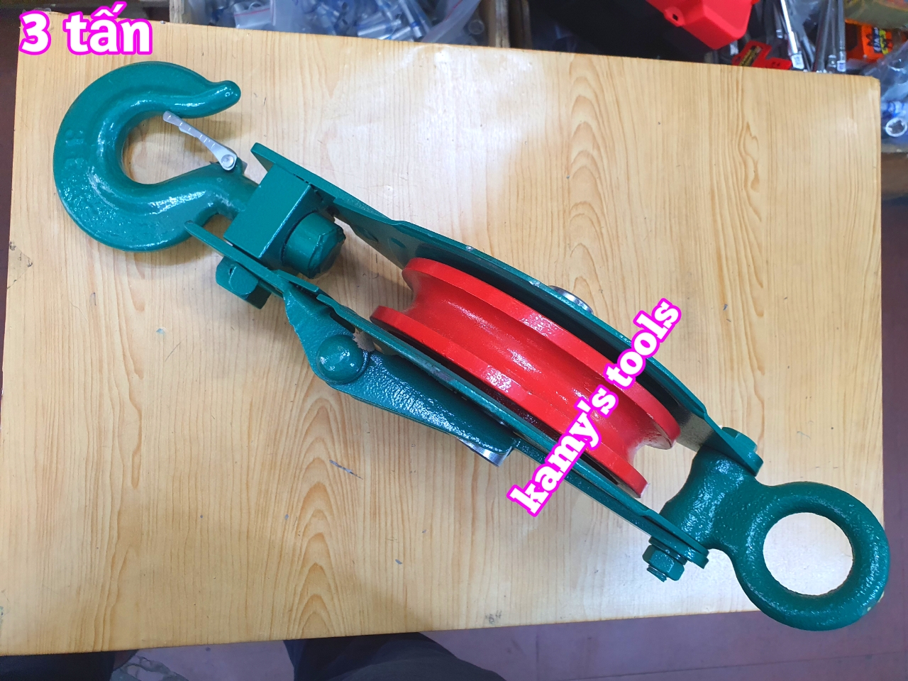 Ròng rọc đơn 3 tấn, puly sắt đơn 3 tấn 7 inch 175mm, puly 1 rãnh 3 tấn