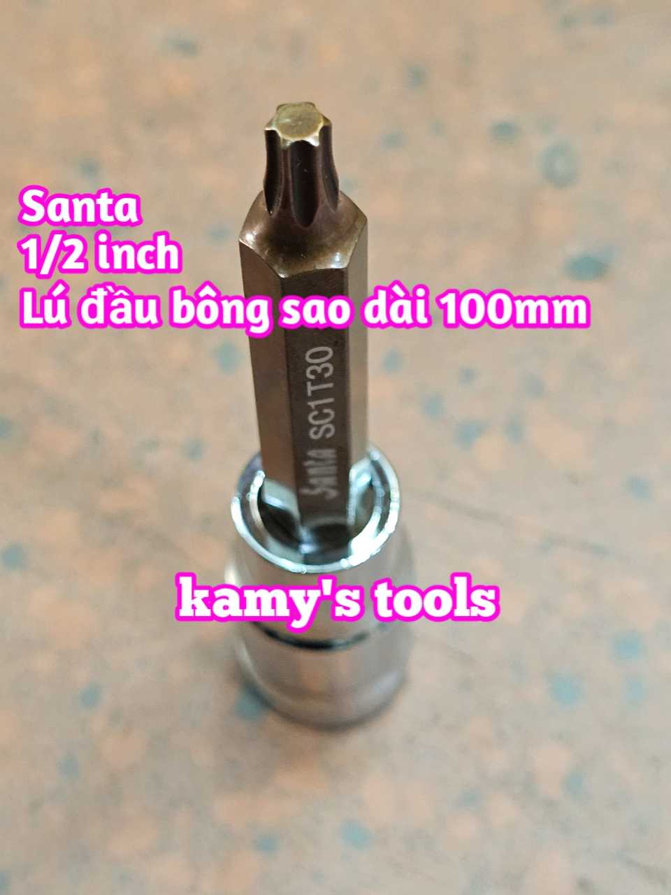 Tuýp lú đầu bông sao hoa thị 1/2 inch dài 100mm Santa T25 T27 T30 T40 T45 T50 T55 T60
