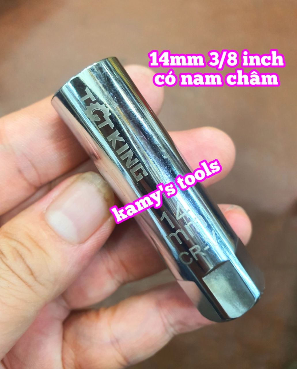 Đầu tuýp tháo mở Bugi có nam châm 12 cạnh 3/8 inch cao cấp 14mm 16mm cao cấp, tuýp mở bugi có từ tính