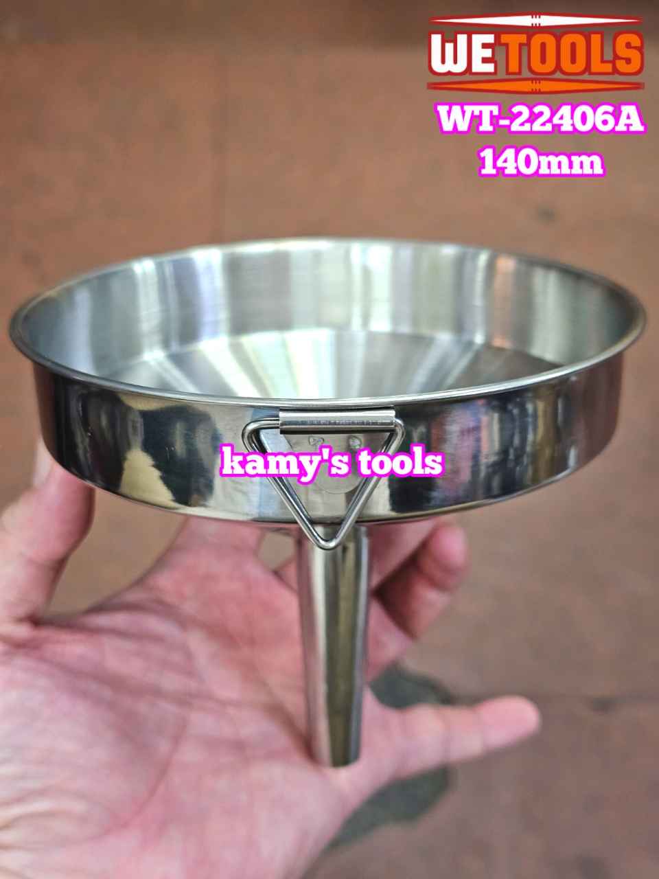 Phễu inox thép không gỉ chiết rót chất lỏng có quay treo 6 inch 140mm Wetools WT-22406A