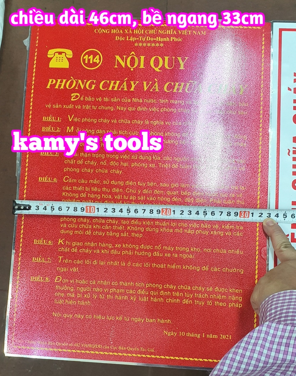 Bảng nội quy tiêu lệnh phòng cháy chữa cháy