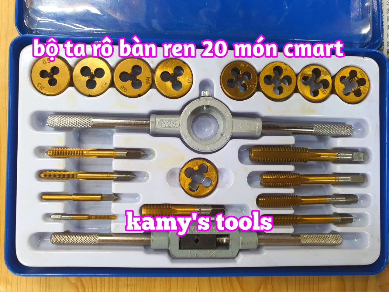 Bộ taro bàn ren 20 chi tiết model A1011 C-MART, bộ ta rô