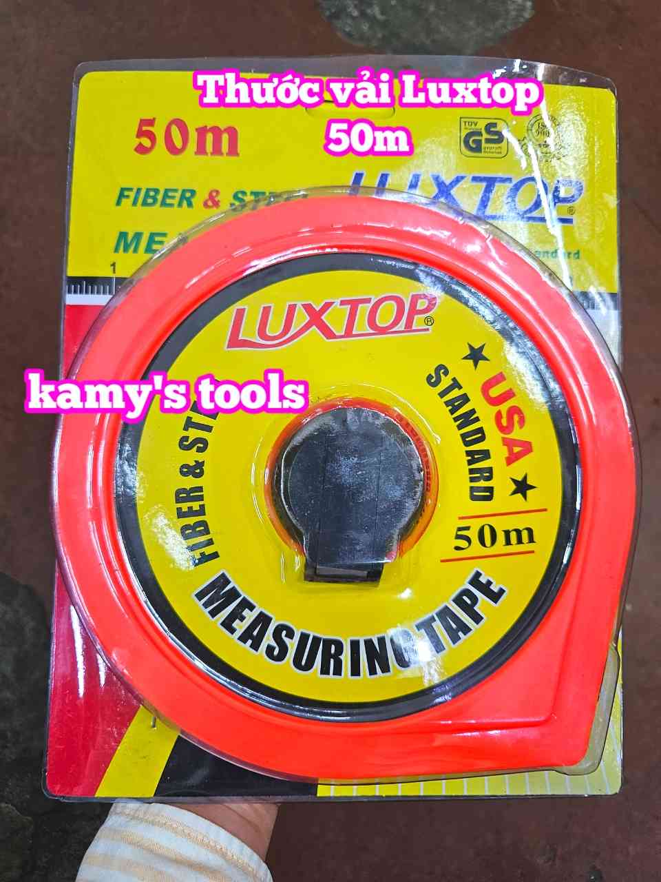 Thước dây vải cuộn 50 mét Luxtop LT-FT50 thước vải 50m