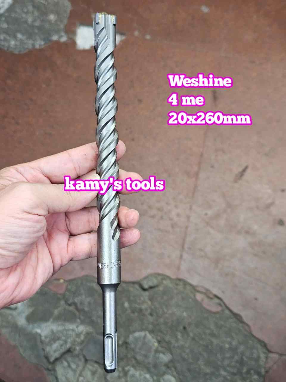 Mũi khoan bê tông chuôi gài SDS-PLUS 4 me Weshine 20mm 20x260mm WS-342026