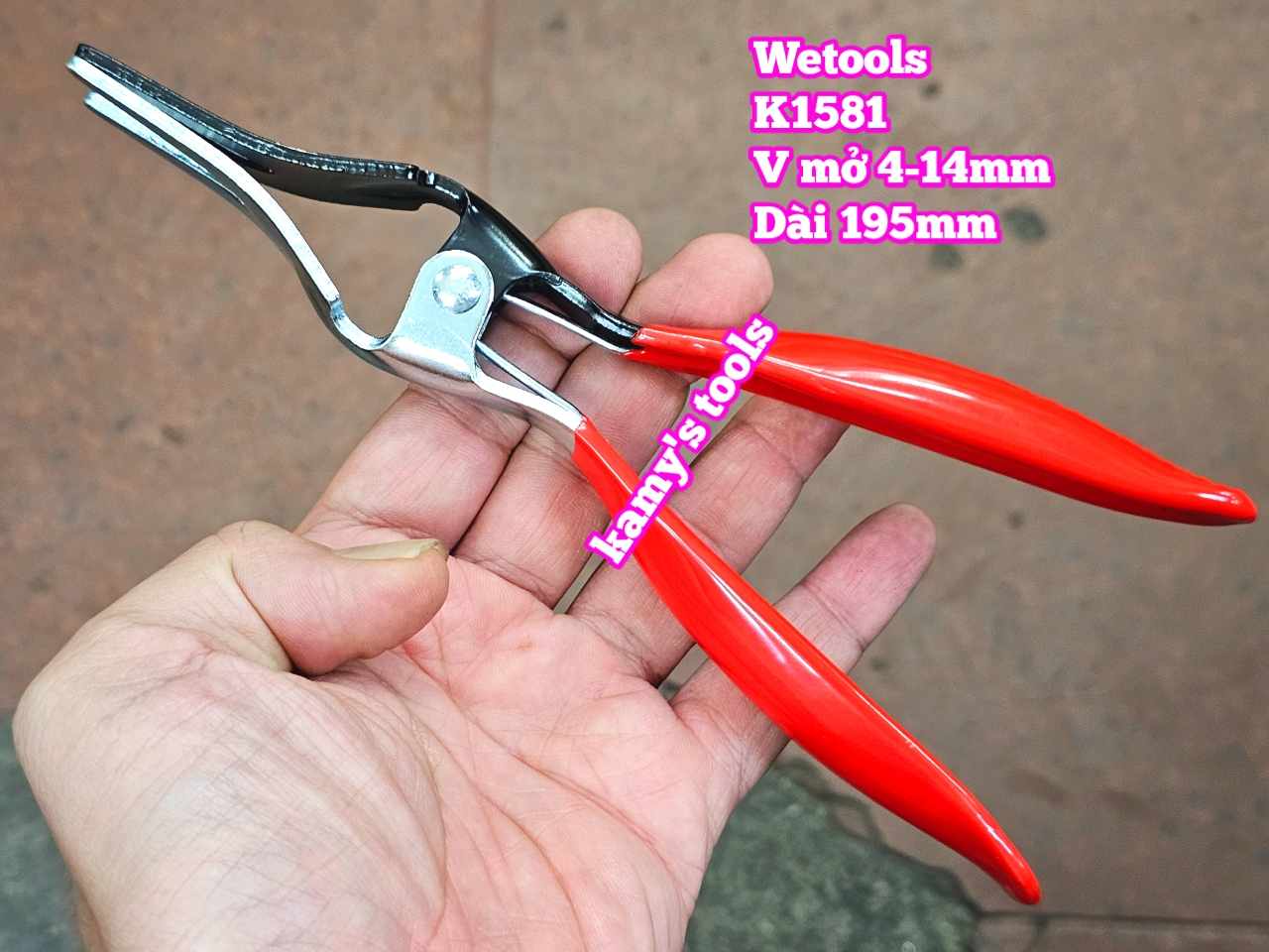 Kìm tách ống tháo mở ống dẫn dầu nhiên liệu chân không xe ô tô 4mm-14mm Wetools K1581 dài 195mm