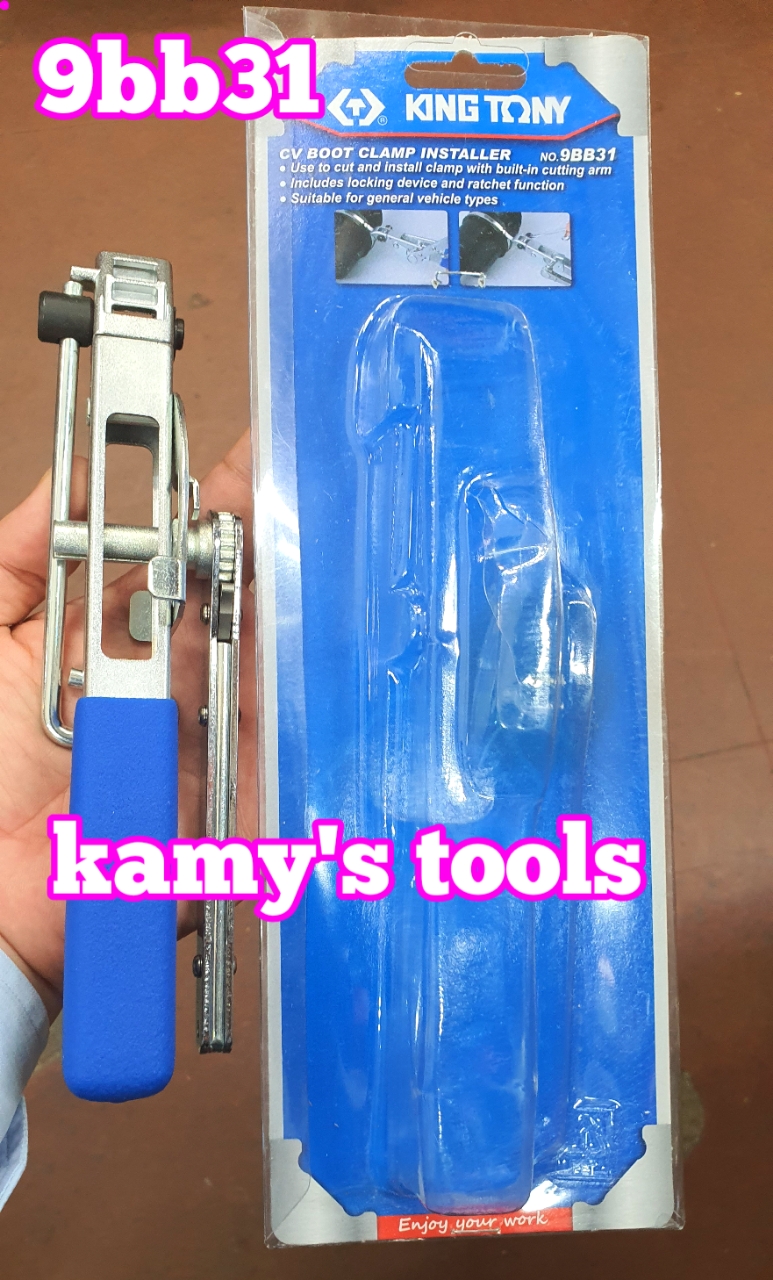 Dụng cụ siết cắt dây đai inox trục láp ,kìm siết đai láp, siết quai nhê cổ dê láp ô tô Kingtony model 9BB31