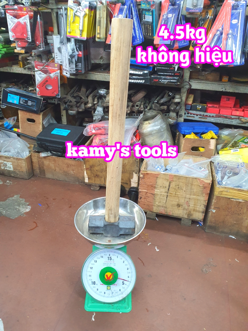 Búa thép đầu lục giác cán gỗ Sơn Tùng việt nam 4.5kg và 5kg (lẻ 1 cây)