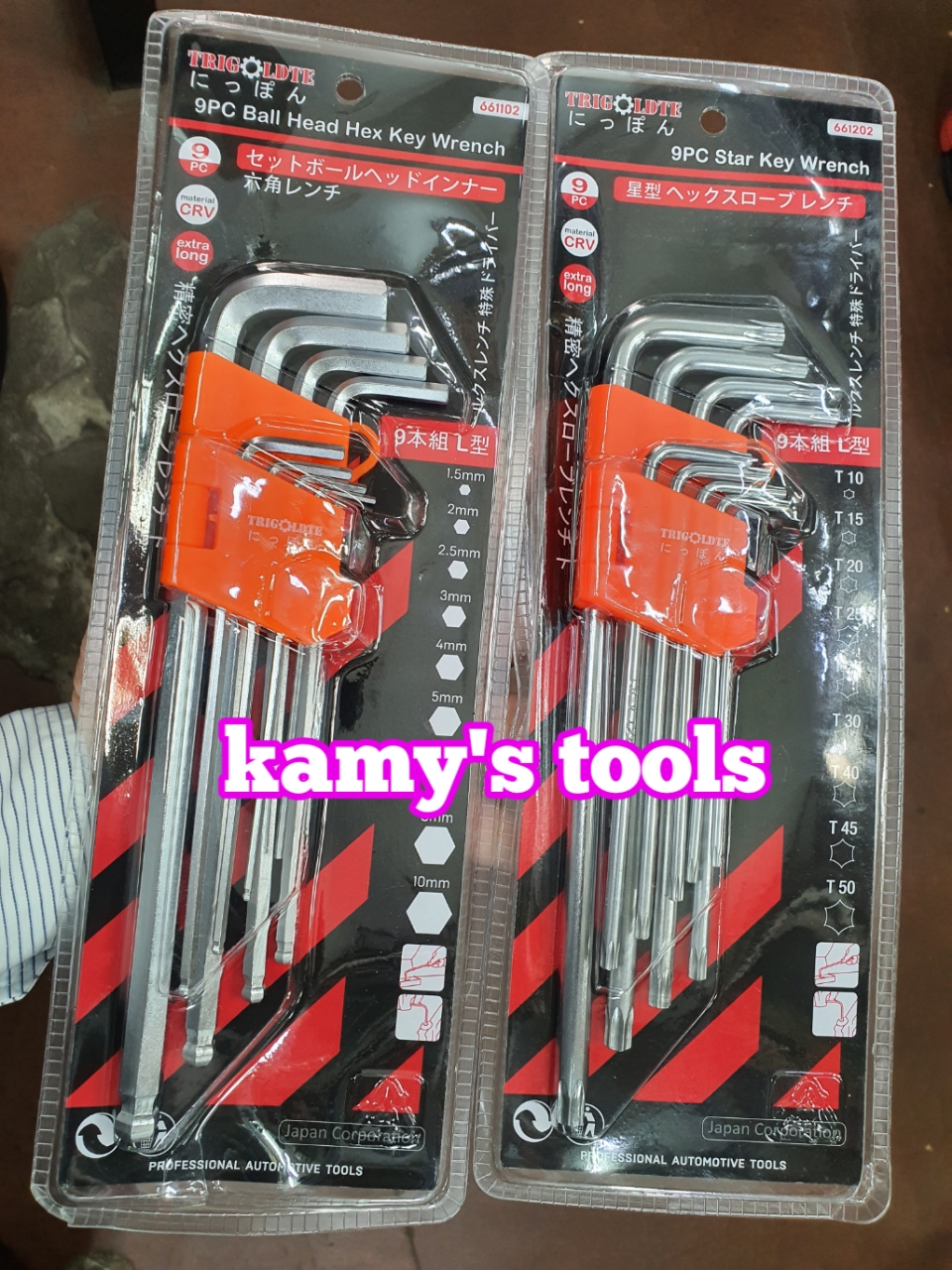 Bộ lục giác bi và bộ lục giác hoa thị sao 9 cây thương hiệu Nhật Trigoldte model 661102 và 661202