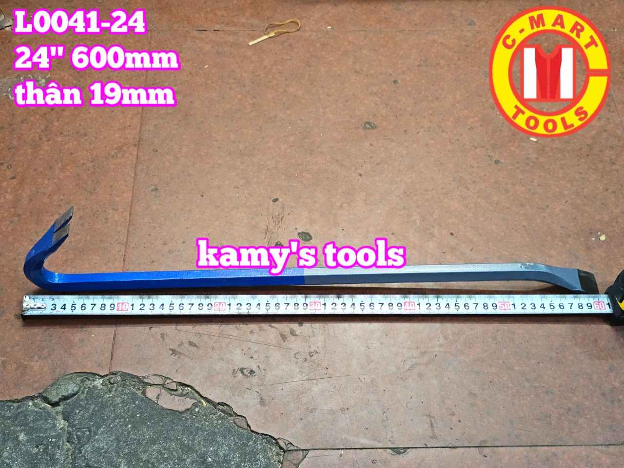 Xà beng đầu dẹp đầu nhổ đinh thân lục giác 24 inch 600mm C-mart L0041-24