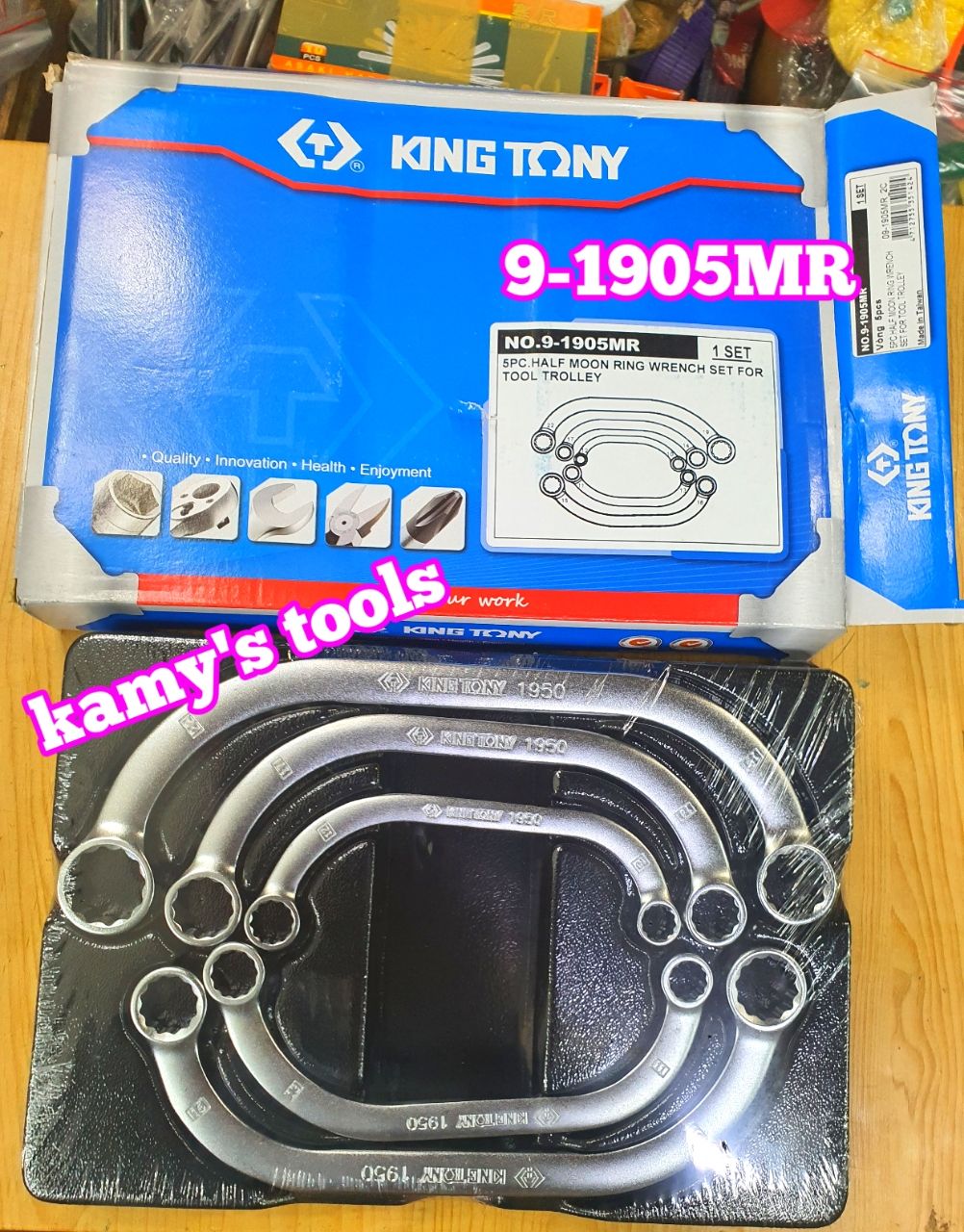 Bộ cờ lê 2 đầu vòng trái me Kingtony 9-1905MR 5 chi tiết từ 10-22mm