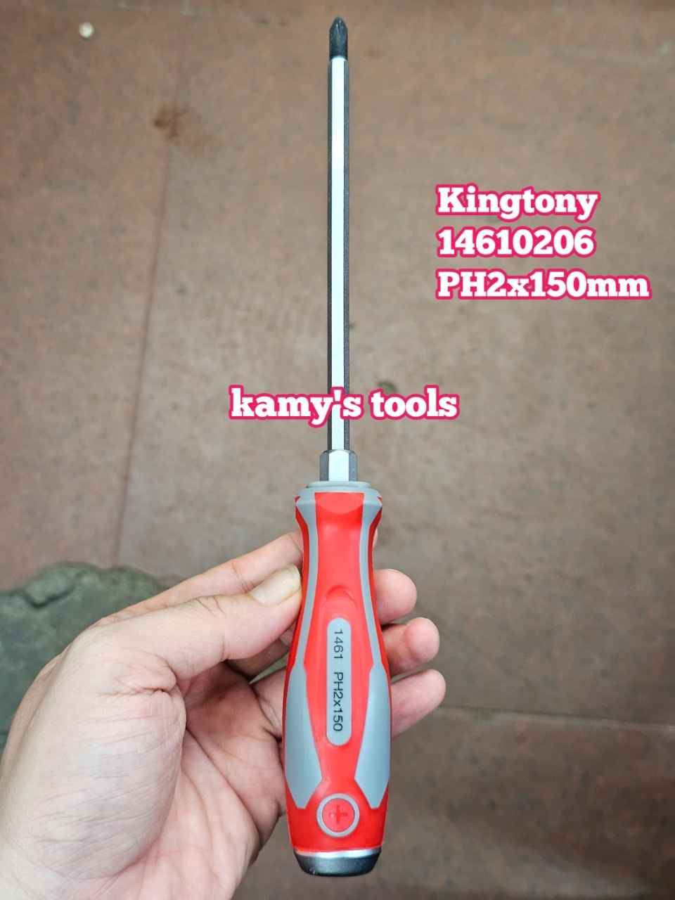 Tua vít đóng bake dẹp Kingtony PH2 6mm dài 150mm model 14610206 và 14626506